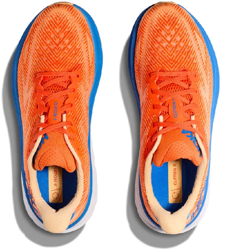 Hoka One One Men's Clifton 9 Vibrant Orange/Impala-6